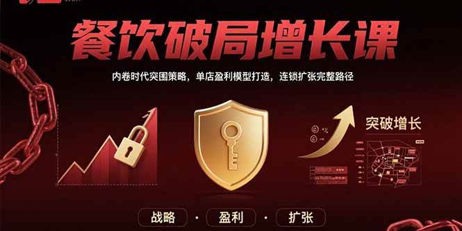 （15541期）餐饮破局增长课：内卷时代突围策略，单店盈利模型打造，连锁扩张完整路径-九才资源网