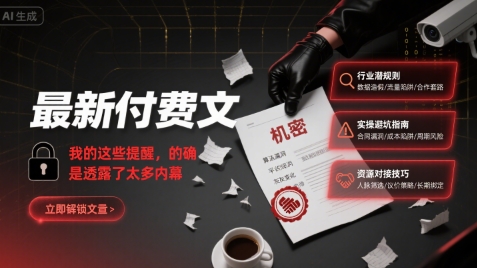 最新付费文：我的这些提醒，的确是透露了太多内幕-九才资源网