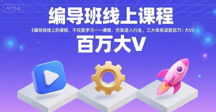 编导班线上课程，不仅是学习一门课程，更是进入一个行业，三大体系成就百万大V-九才资源网