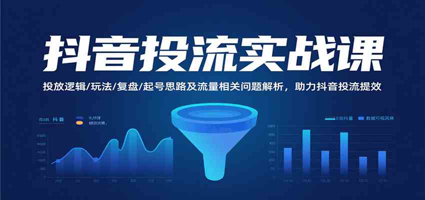 抖音投流实战课，投放逻辑/玩法/复盘/起号思路及流量相关问题解析，助力抖音投流提效-九才资源网