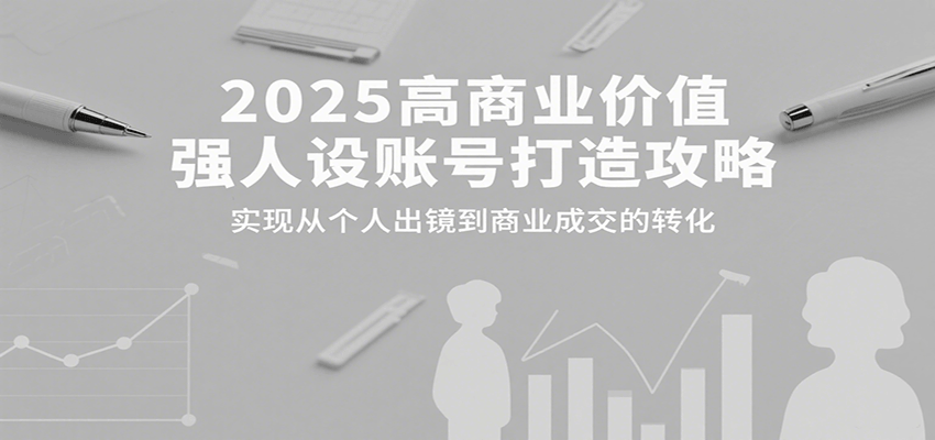 2025高商业价值强人设账号打造攻略，实现从个人出镜到商业成交的转化-九才资源网