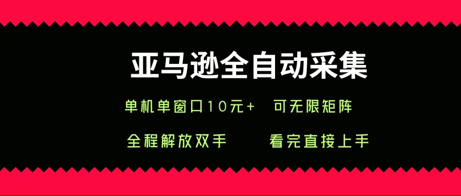 （15704期）亚马逊全自动采集，单机单窗口一天10+，可无限矩阵去做-九才资源网