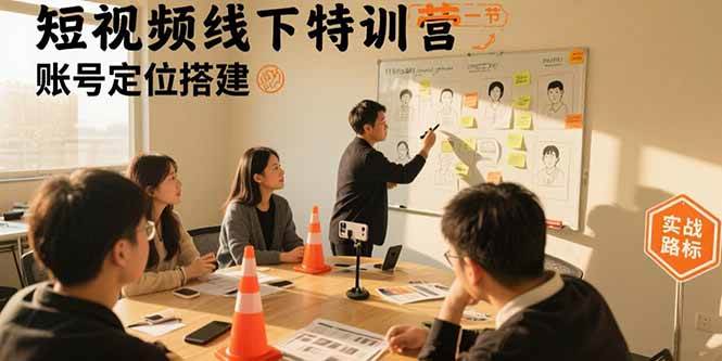 （15707期）短视频线下特训营：账号定位搭建/口播号拍摄剪辑/直播间流量入口/变现实战-九才资源网