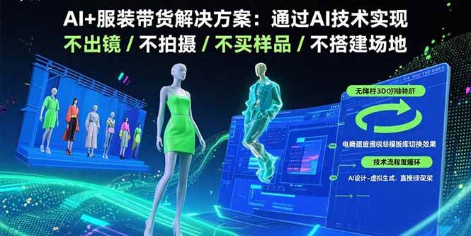（15728期）AI+服装带货解决方案：通过AI技术实现 不出镜/不拍摄/不买样品/不搭建场地-九才资源网