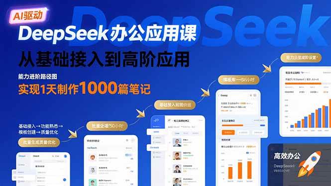 （15754期）DeepSeek办公应用课：从基础接入到高阶应用，实现1天制作1000篇笔记-九才资源网