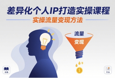 差异化个人IP打造实操课程，实操流量变现方法-九才资源网