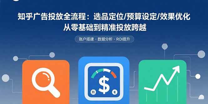 （15774期）知乎广告投放全流程：选品定位/预算设定/效果优化 从零基础到精准投放跨越-九才资源网