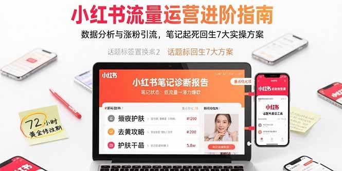 （15827期）小红书流量运营进阶指南，数据分析与涨粉引流，笔记起死回生7大实操方案-九才资源网