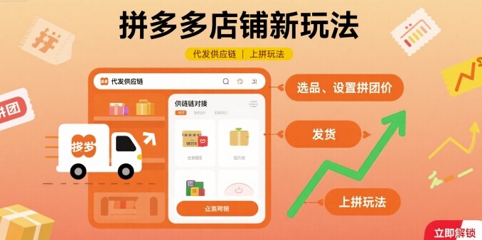 拼多多店铺新玩法，代发供应链上拼玩法-九才资源网