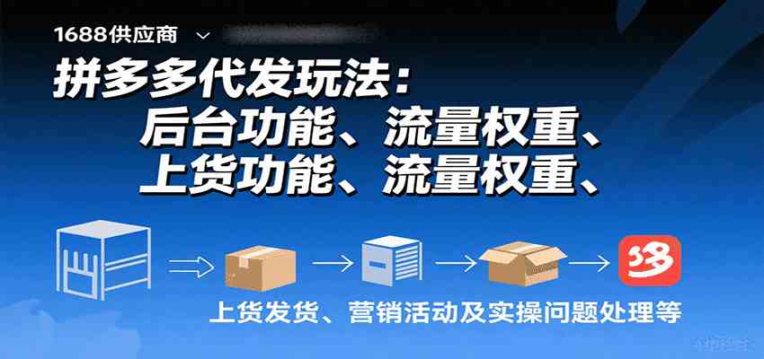拼多多代发玩法：后台功能、流量权重、上货发货、营销活动及实操问题处理等-九才资源网