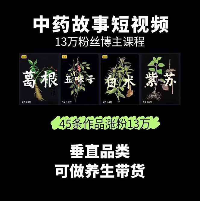图片[2]-中药文化赛道：溯源故事开发，AI工具实战，平台运营，全方位解锁中医流量变现新路径-九才资源网