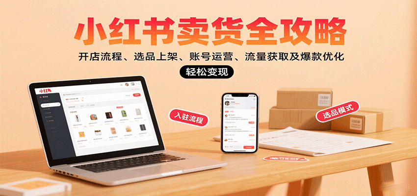 小红书卖货全攻略：开店流程、选品上架、账号运营、流量获取及爆款优化，轻松变现-九才资源网