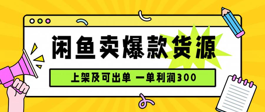 （15977期）闲鱼卖爆款货源，每天利润1000，上架即出单-九才资源网