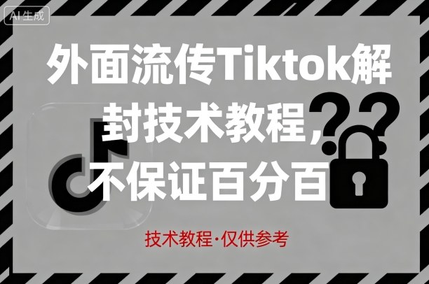 外面流传Tiktok解封技术教程，不保证百分百，具体自测-九才资源网