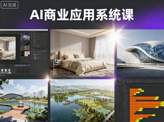 AI商业应用系统课，室内-软装-建筑-景观，智能设计+效果图+动画画实战-九才资源网