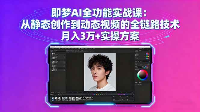 （16053期）即梦AI全功能实战课：从静态创作到动态视频的全链路技术 月入3万+实操方案-九才资源网