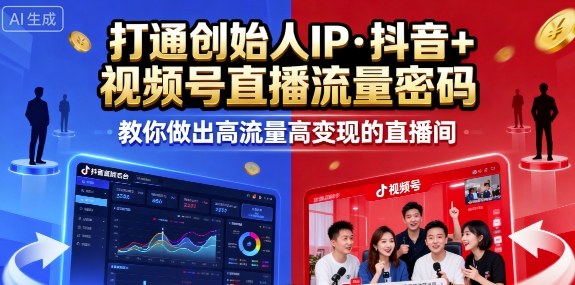 25年直播9-10两期线下课，打通创始人IP，抖音+视频号直播流量密码，教你做出高流量高变现的直播间-九才资源网