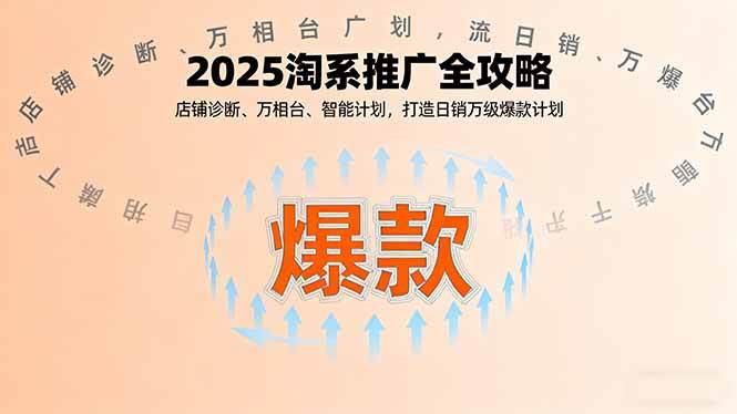 （16067期）2025淘系推广全攻略，店铺诊断、万相台、智能计划，打造日销万级爆款计划-九才资源网