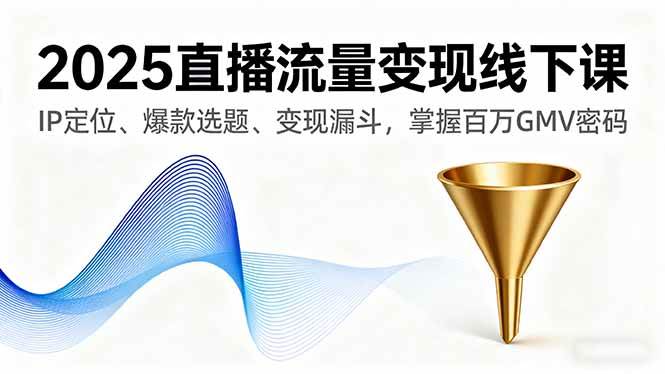 （16062期）2025直播流量变现线下课，IP定位、爆款选题、变现漏斗，掌握百万GMV密码-九才资源网