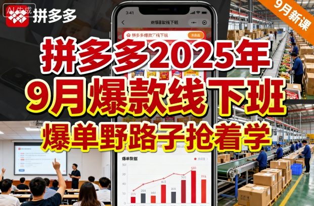 拼多多2025年9月爆款线下班，爆单野路子抢着学-九才资源网