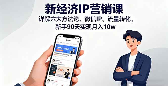 （16194期）新经济IP营销课：详解六大方法论、微信IP、流量转化，新手90天实现月入10w-九才资源网