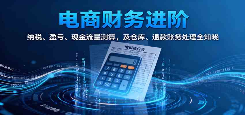电商财务进阶：纳税、盈亏、现金流量测算，及仓库、退款账务处理全知晓-九才资源网