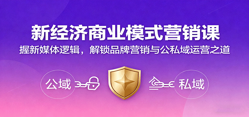 新经济商业模式营销课，握新媒体逻辑，解锁品牌营销与公私域运营之道-九才资源网