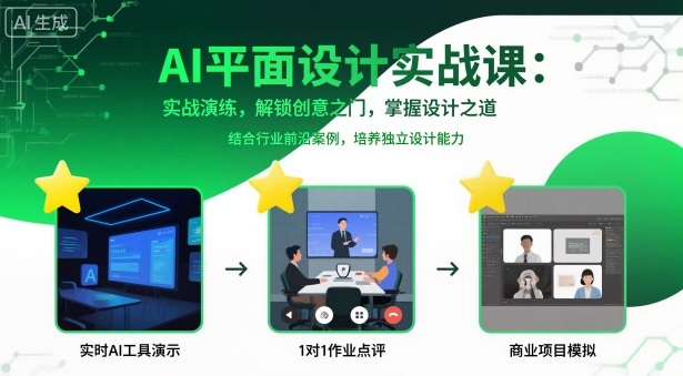 AI平面设计实战课，实战演练，解锁创意之门，掌握设计之道-九才资源网