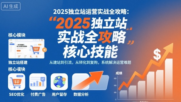 2025独立站运营实战全攻略，一站式掌握独立站运营核心技能-九才资源网