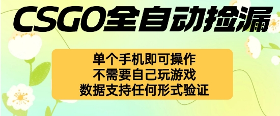 自动挂G捡漏，不用自己挂G不用玩游戏，一个手机即可操作，新手小白轻松月入1W+【揭秘】-九才资源网