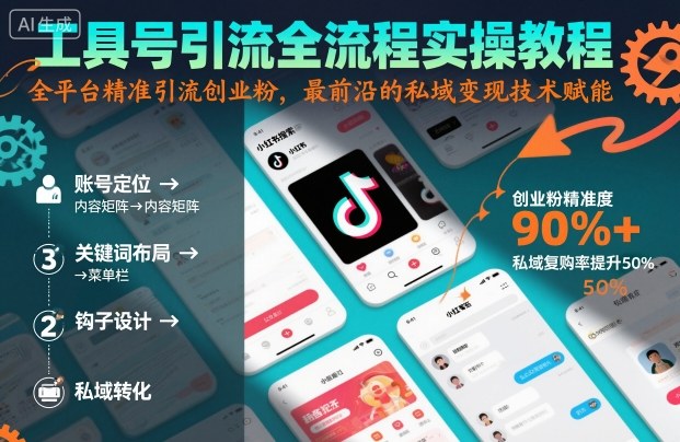 工具号引流全流程保姆级实操教程，全平台精准引流创业粉，最前沿的私域变现技术赋能-九才资源网