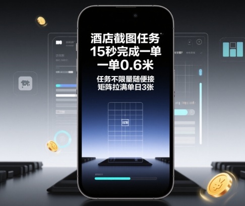酒店截图任务，15秒完成一单，一单0.6米，任务不限量随便接，矩阵拉满单日3张【揭秘】-九才资源网