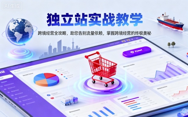 独立站实战教学，跨境经营全攻略，助您告别流量依赖，掌握跨境经营的终极奥-九才资源网