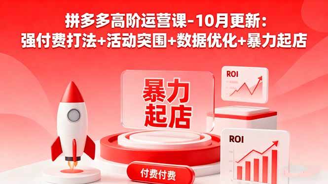 （16366期）拼多多高阶运营课-10月更新：强付费打法+活动突围+数据优化+暴力起店-九才资源网