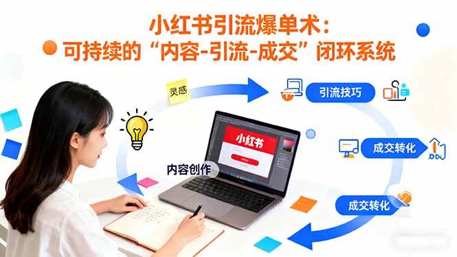 （16362期）小红书引流爆单术：构建一套低成本 可持续的“内容-引流-成交”闭环系统-九才资源网
