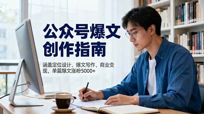 （16380期）公众号爆文创作指南，涵盖定位设计+爆文写作+商业变现，单篇爆文涨粉5000+-九才资源网