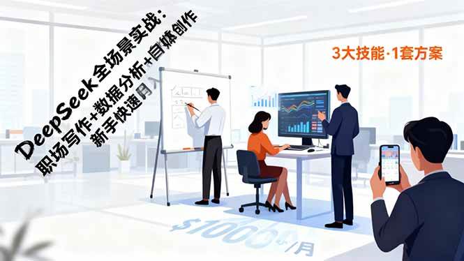 （16418期）DeepSeek全场景实战：职场写作+数据分析+自媒体创作，新手快速月入过万-九才资源网