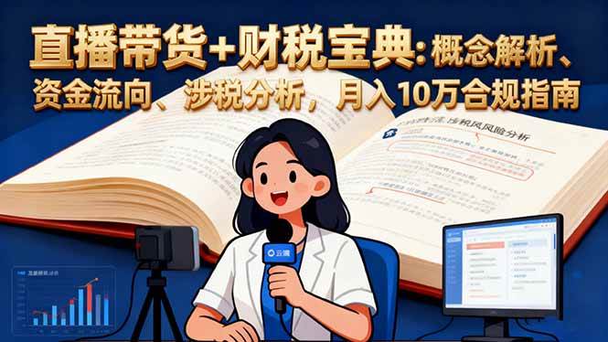 （16444期）直播带货+财税宝典：概念解析、资金流向、涉税分析，月入10万合规指南-九才资源网