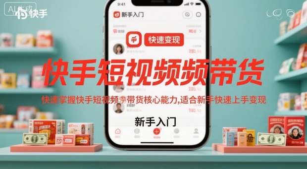 快手短视频带货，快速掌握快手短视频带货核心能力，适合新手快速上手变现-九才资源网