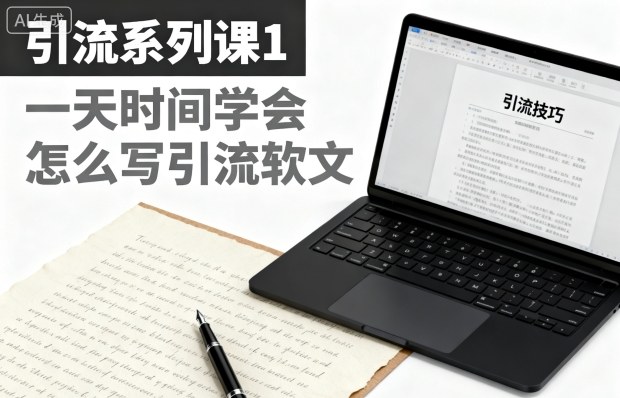 引流系列课1，一天时间学会怎么写引流软文-九才资源网