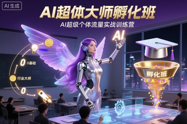 AI超体大师孵化班，AI超级个体流量实战训练营-九才资源网