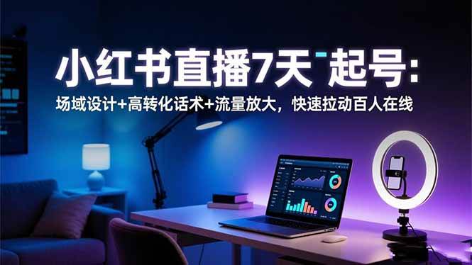 （16537期）小红书直播7天起号：场域设计+高转化话术+流量放大，快速拉动百人在线-九才资源网