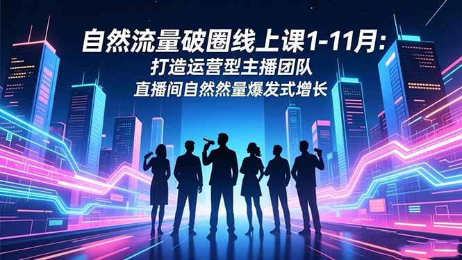 （16582期）自然流量破圈线上课1-11月：打造运营型主播团队 直播间自然流量爆发式增长-九才资源网