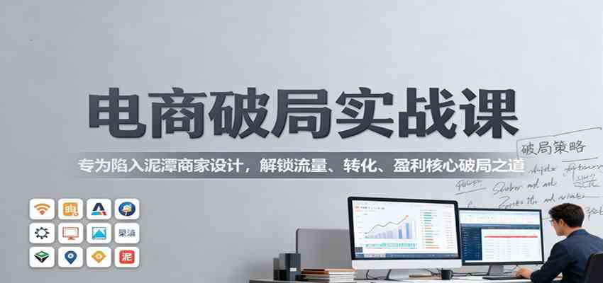 电商破局实战课：专为陷入泥潭商家设计，解锁流量、转化、盈利核心破局之道-九才资源网