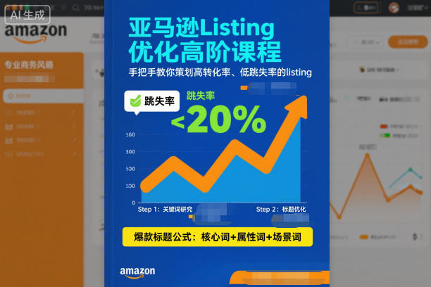 亚马逊Listing优化高阶课程，手把手教你策划高转化率、低跳失率的listing-九才资源网