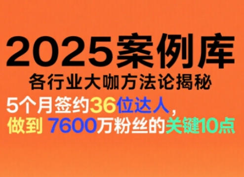 2025案例库，收录各行业大咖的方法论，各行业大咖方法论揭秘-九才资源网