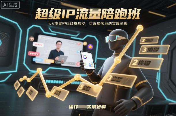 超级IP流量陪跑班，大V流量密码倾囊相授，可直接落地的实操步骤-九才资源网