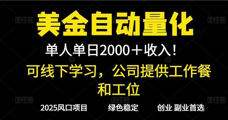 （16653期）2025超前美金自动量化！单人单日收益1000+，线下学习，支持实地考察-九才资源网