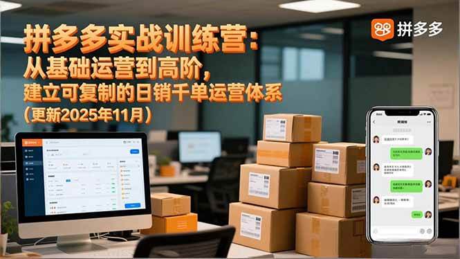 （16700期）拼多多实战训练营：从基础运营到高阶，建立可复制的日销千单运营体系（更新11月）-九才资源网