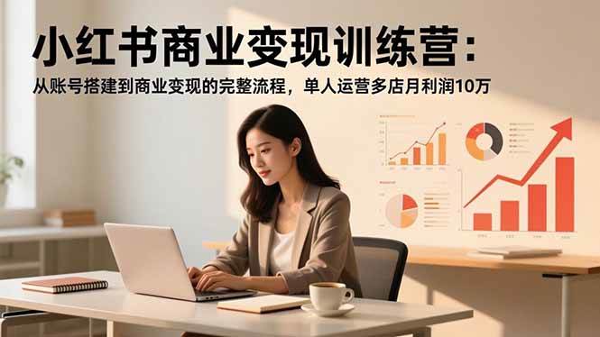 （16698期）小红书商业变现训练营：从账号搭建到商业变现的完整流程，单人运营多店月利润10万-九才资源网